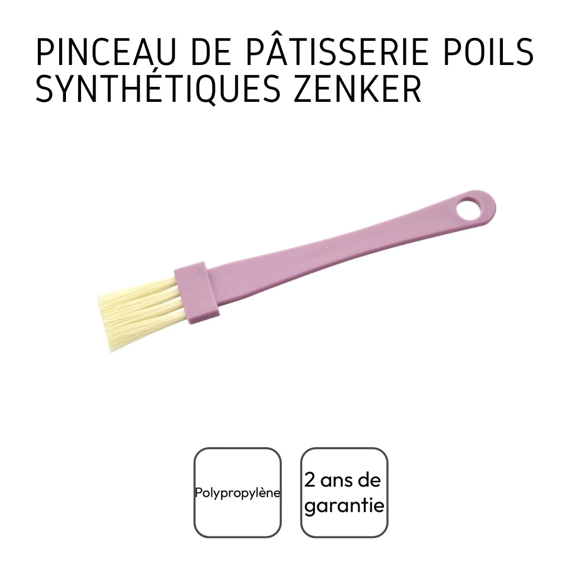 Pinceau de cuisine et de pâtisserie 19 cm en poils synthétiques Sweet