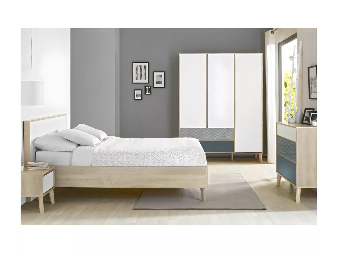Chambre Adulte Complète (180*200) Chêne blond - ESMEY