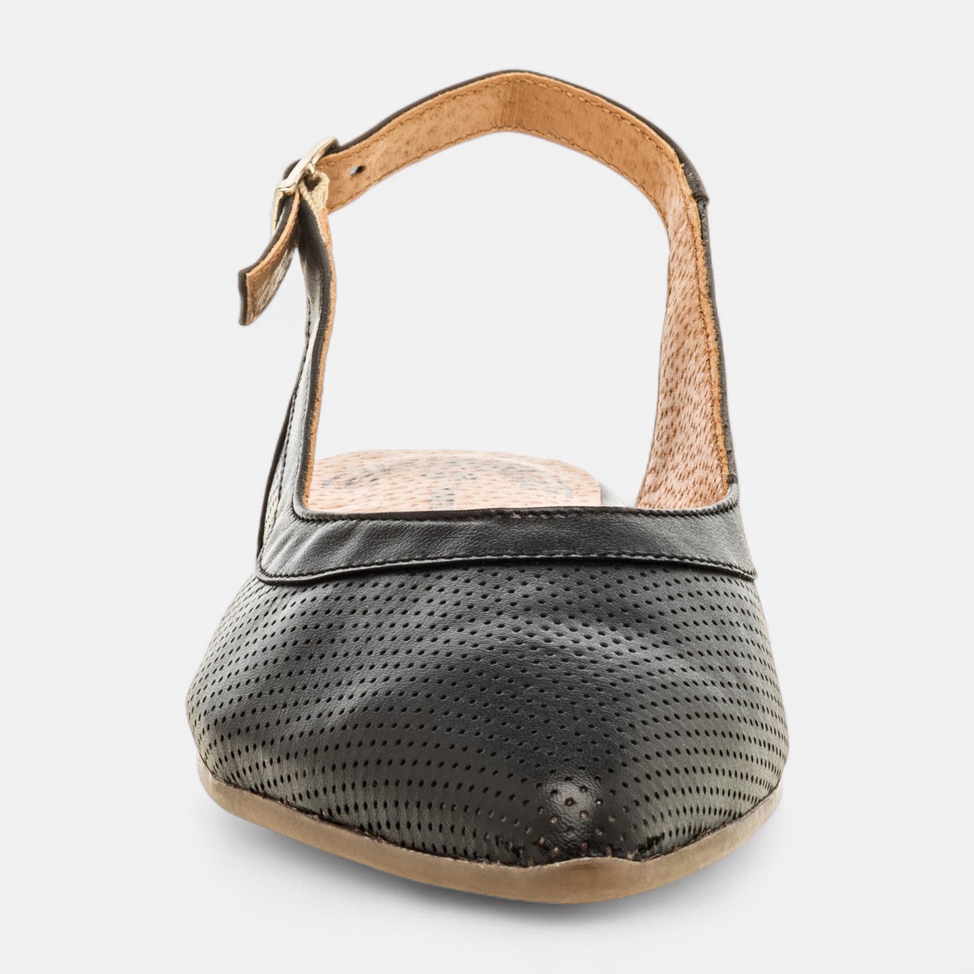 Escarpins avec bride arrière Femme en cuir noir