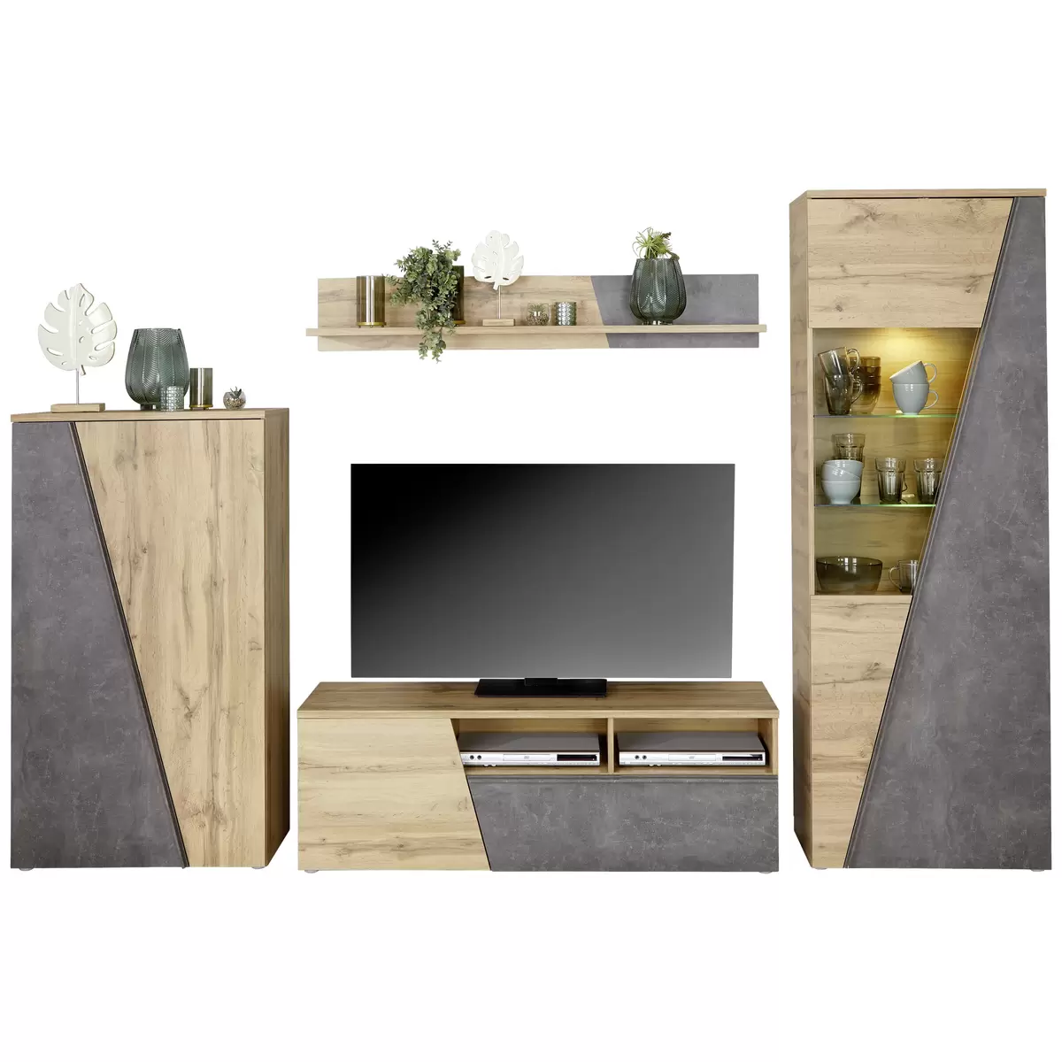 Wandboard Venedig Betonoptik,Eiche