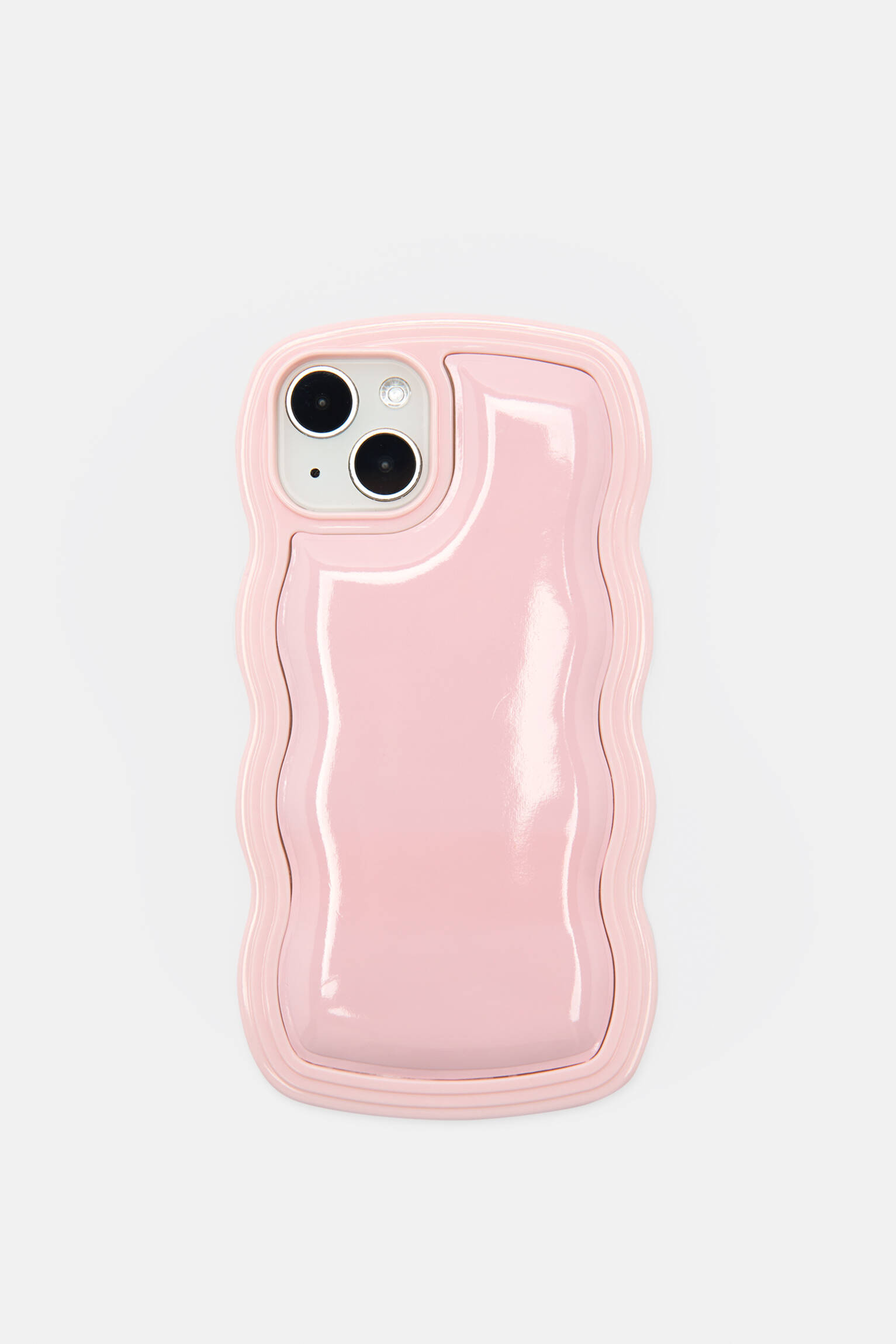 CAPA ACOLCHOADA PARA IPHONE COM ESTAMPA DE ONDAS - ROSA