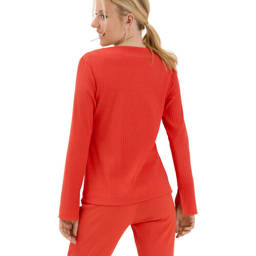 Lisca - Top de pijama Cuello en V manga larga LuckyCheek Naranja