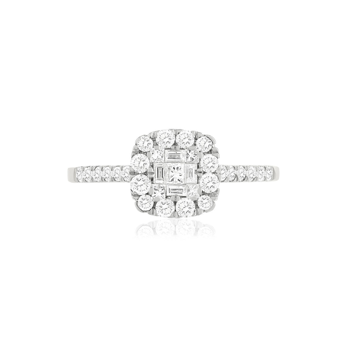 BAGUE or 750 blanc diamants