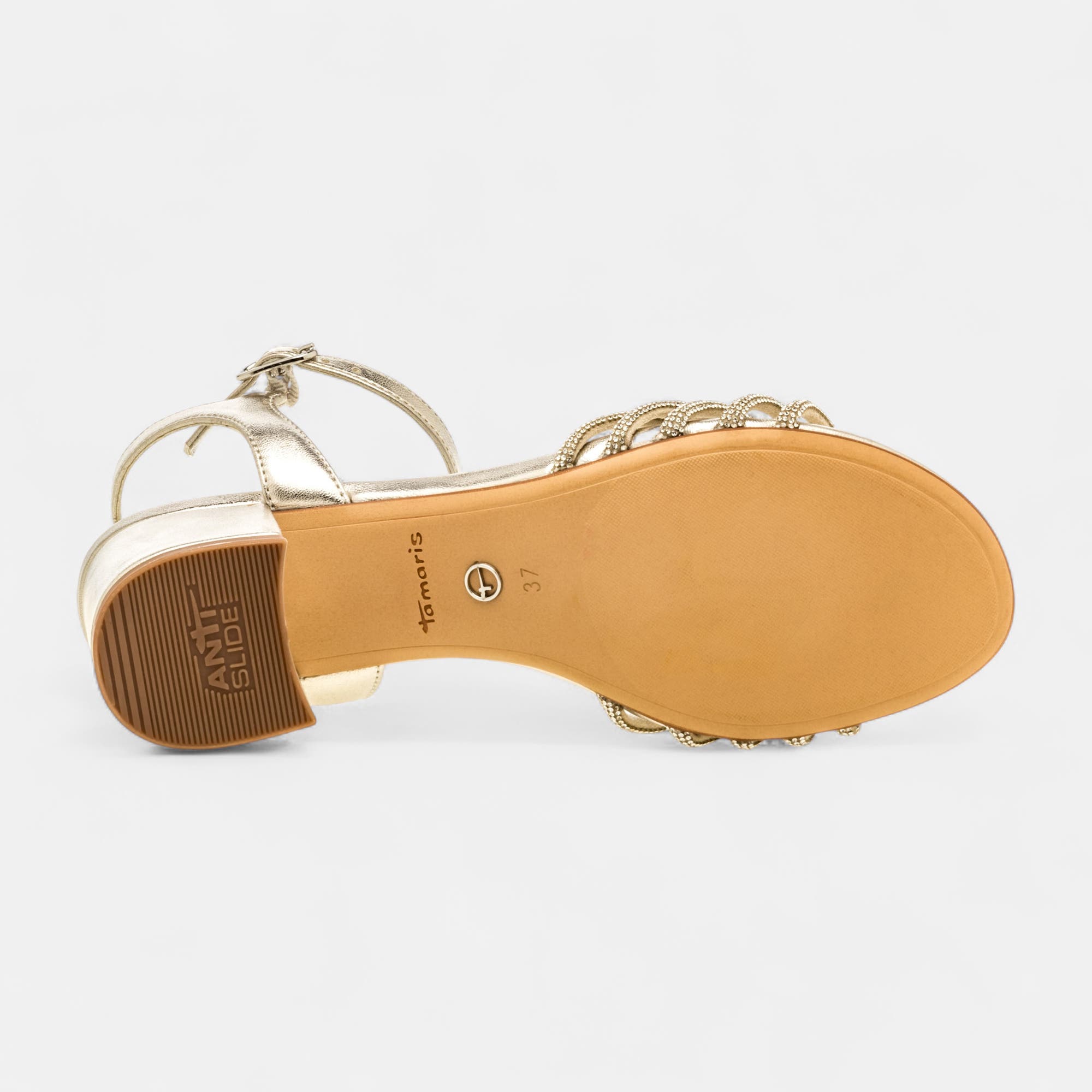 Nu-pieds à talon Femme or