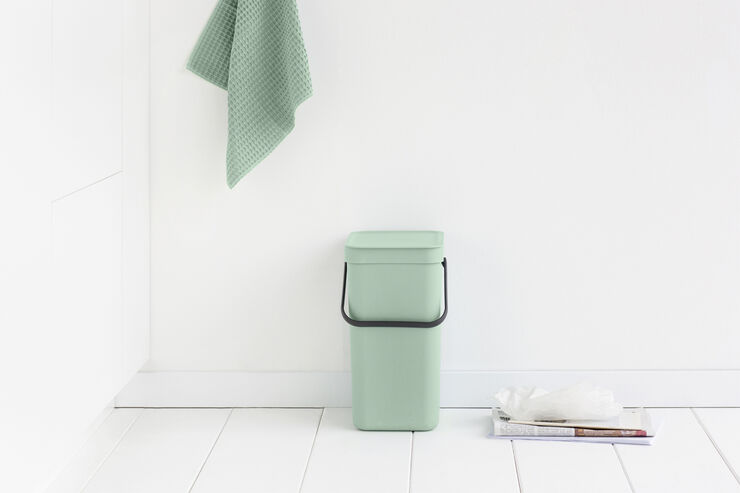 Brabantia Affaldsspand m/låg sort.kon. 12 ltr Jade green