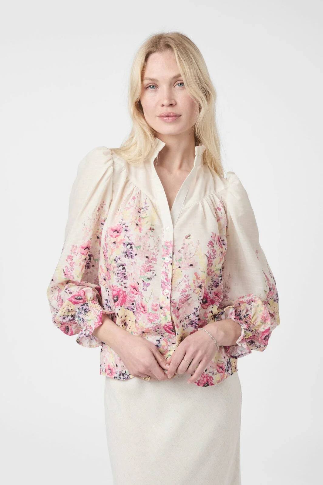 Neo Noir Calloma Flower Print Blouse 166266