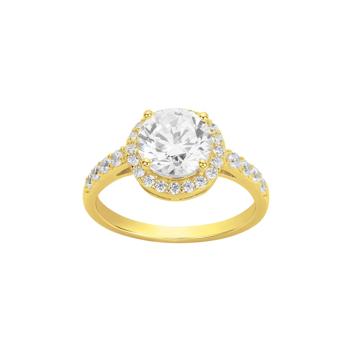 Bague de fiançailles en Plaqué Or avec oxyde de zirconium blanc