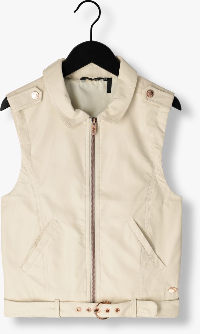 NOBELL ecru nobell gilet bowie fake leather bike gilette