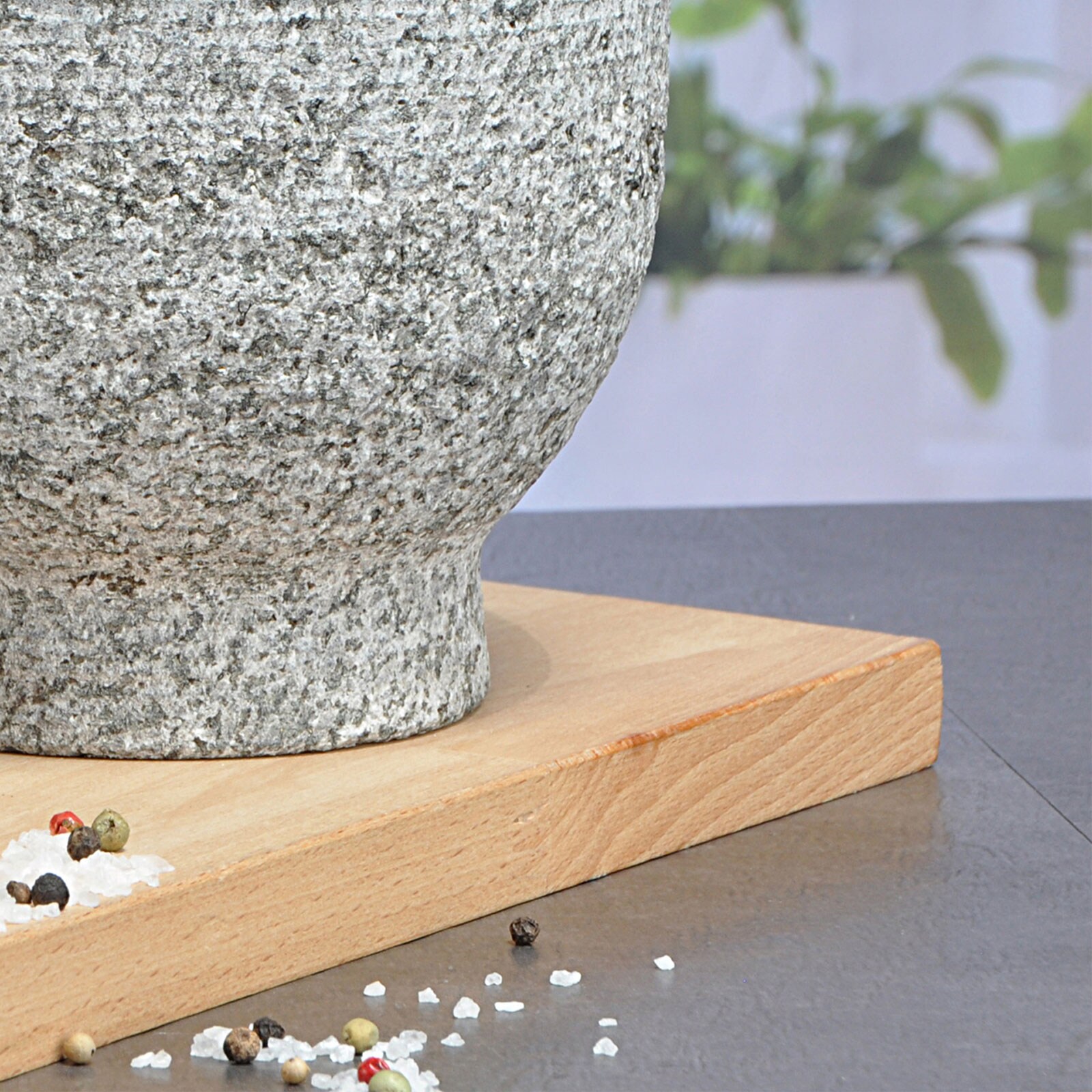 HI Granitmörser Küchen Mörser Stößel Gewürzmörser Gewürzmühle Granit Stein Ø 15