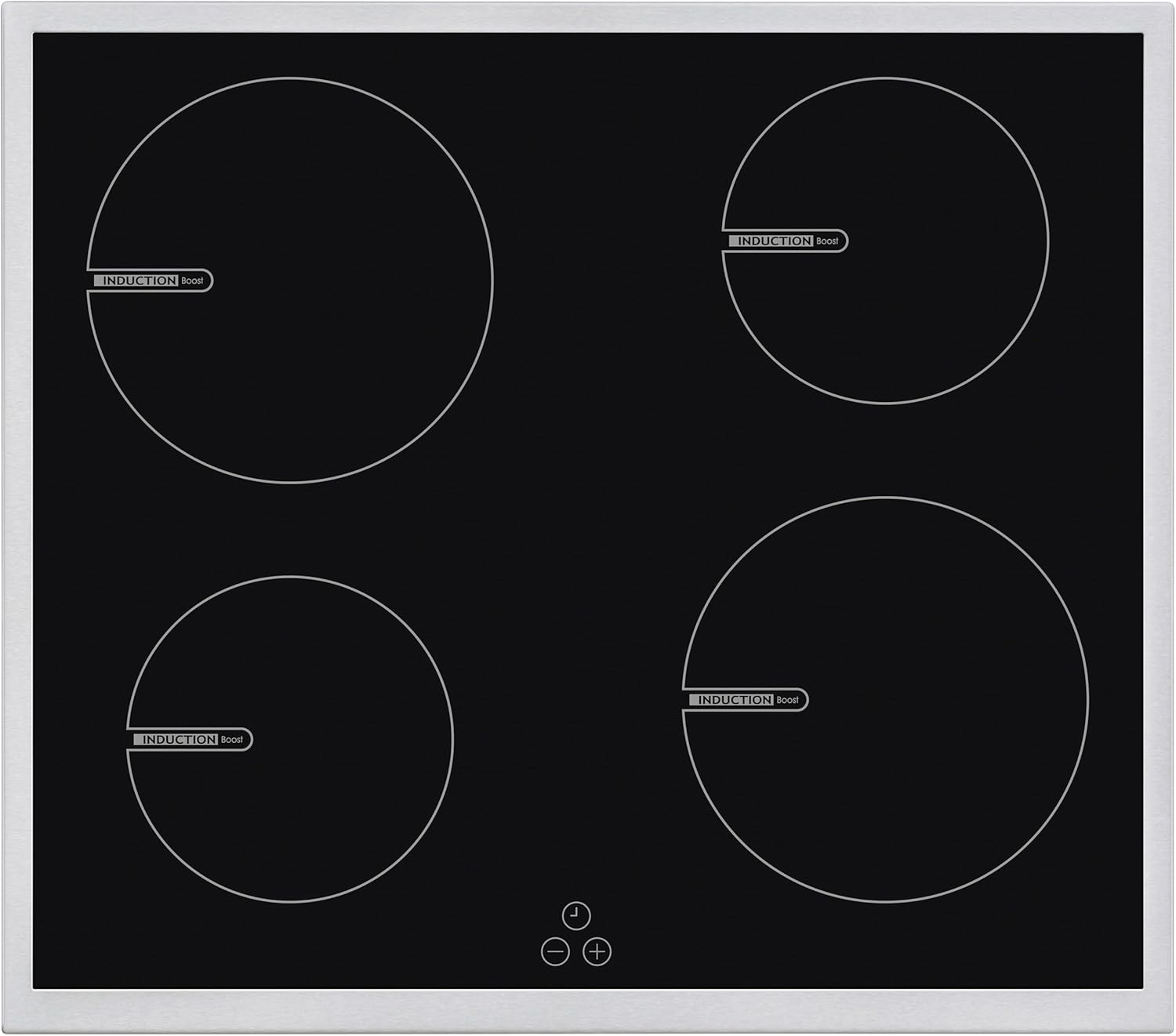 Telefunken Einbauherd-Set | Elektro-Herd-Kochfeld-Kombination | Mit Induktionskochfeld (4 Zonen) | Backofen mit Ober-Unterhitze und Umluft | Teleskopauszug | 78 Liter | 60 cm | Herdset B-HS-75-I-I