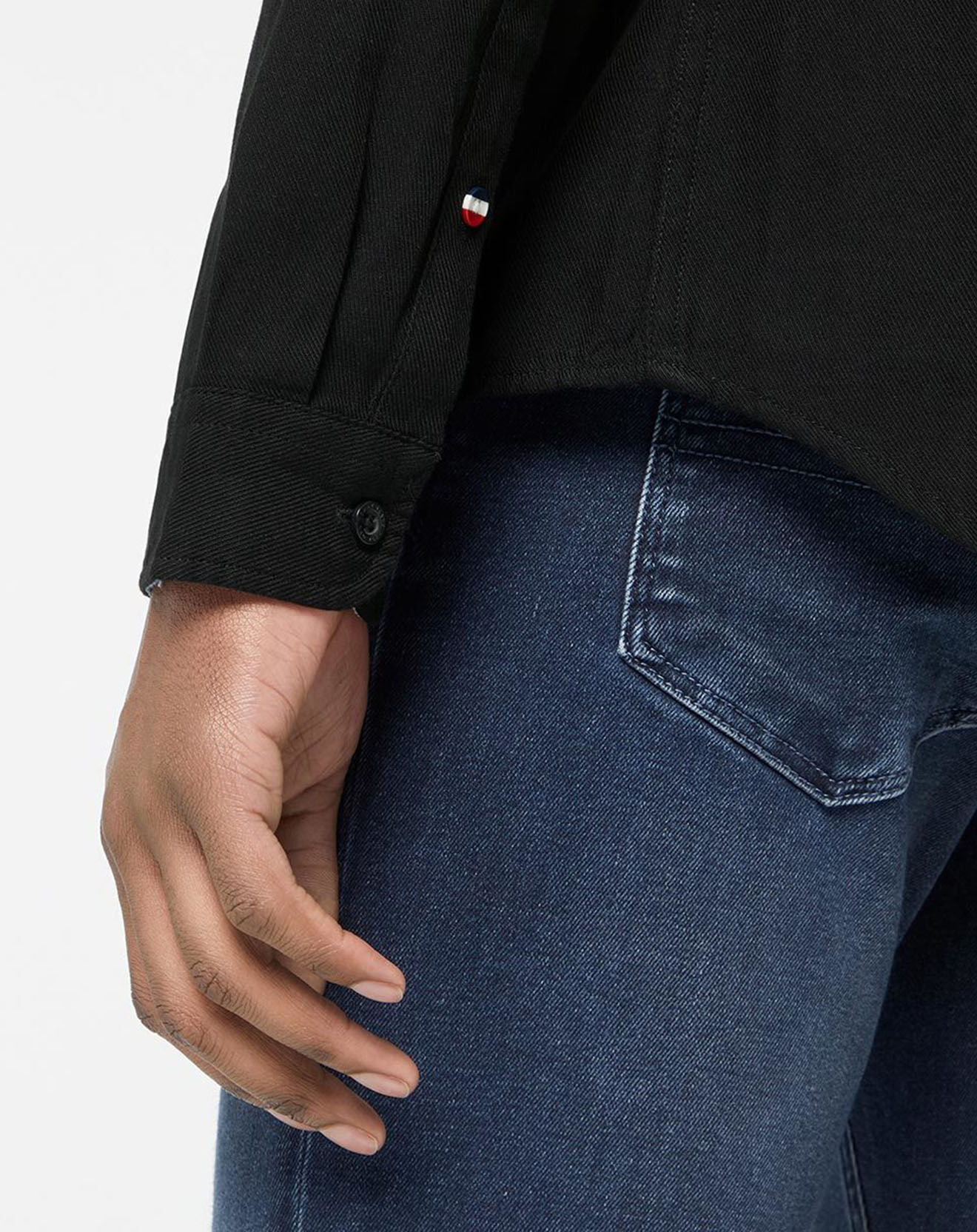Tommy Jeans Chemise droite Tencel Mini Flag noire