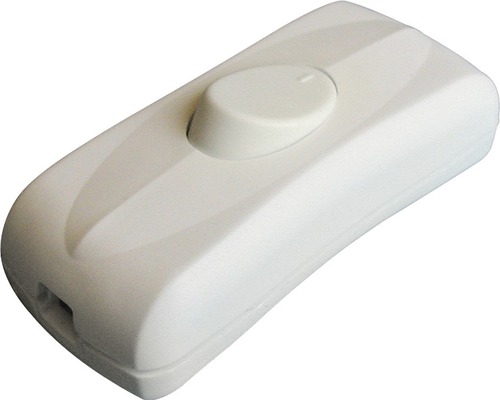 2-polige inline-snoerschakelaar voor ronde kabel H03VVH2-F wit 250V / 2A
