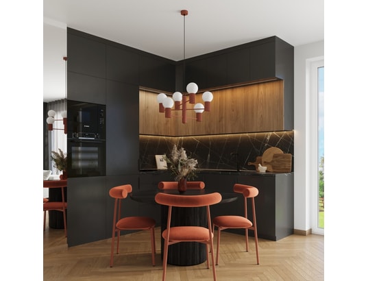 SOLLUX LIGHTING - Lustre halo 6 rouge ochra