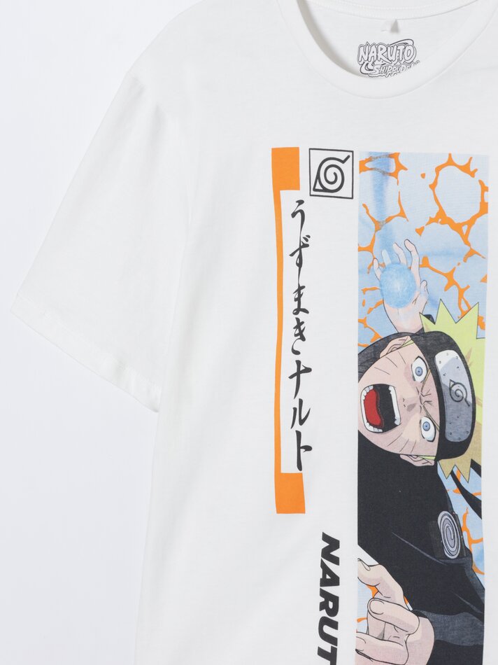 Camiseta Naruto Shippuden com estampa maxi - Branca