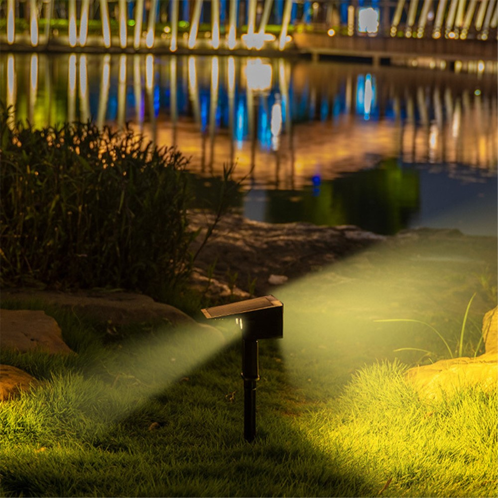 (900Lumen) LED Solar Lampe Outdoor Gartenleuchte mit Dämmerungssensor   Erdspiess (IP65) - Warmweiss