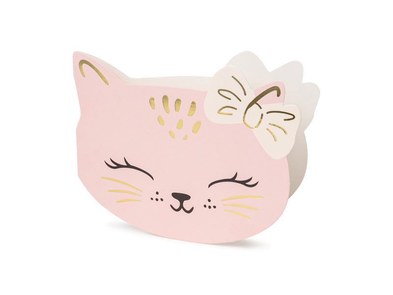 Kat Uitnodigingen 13cm 6st