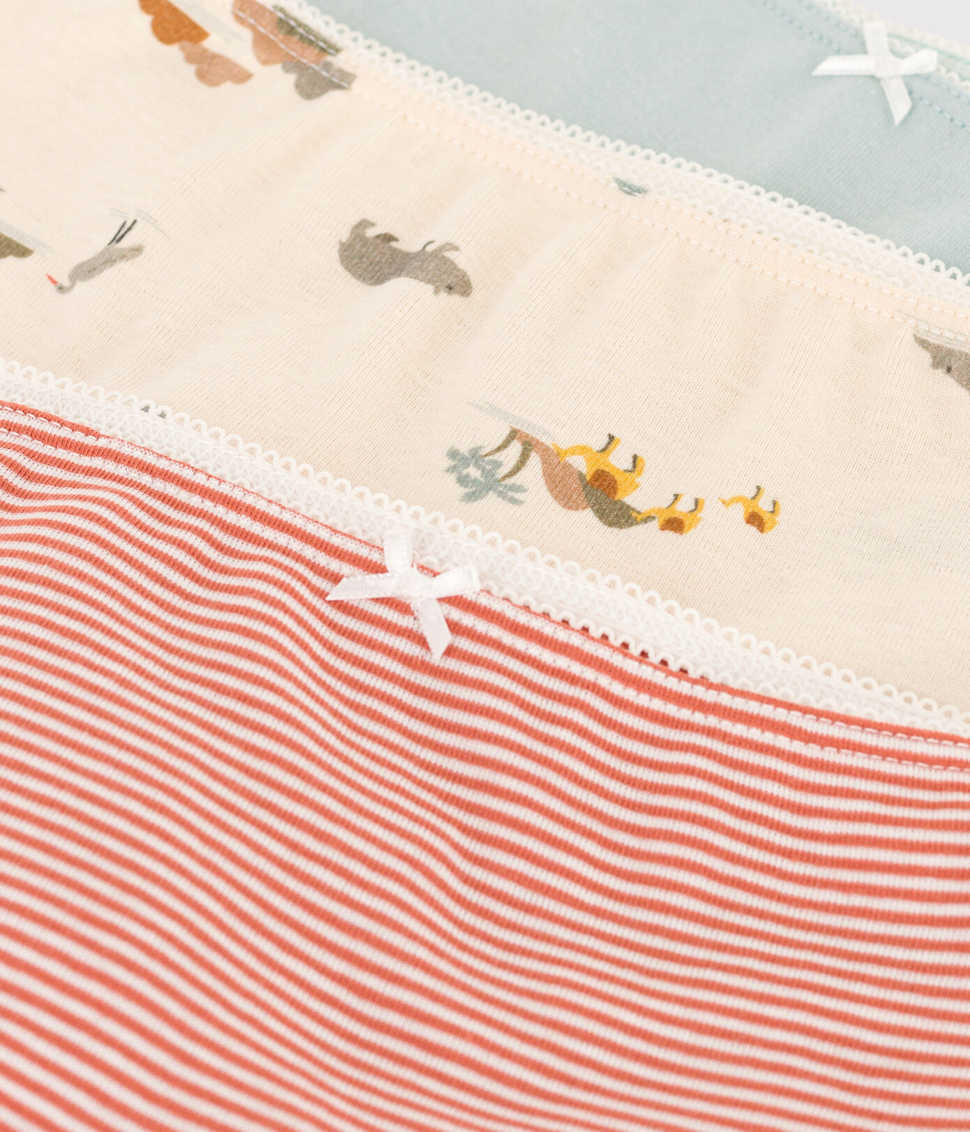 Lot de 3 shorties animaux en coton petite fille