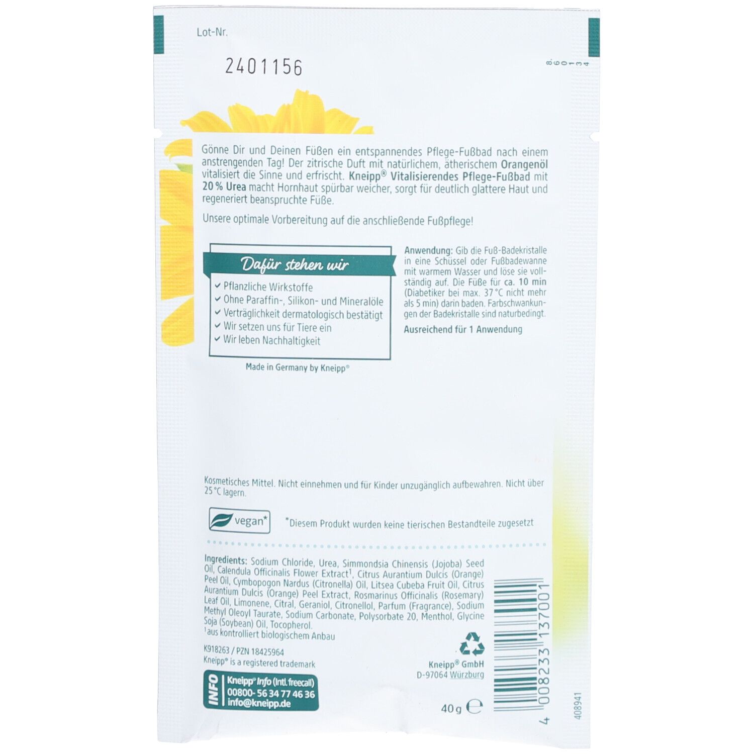 Kneipp Vitalisierendes Pflege-Fußbad