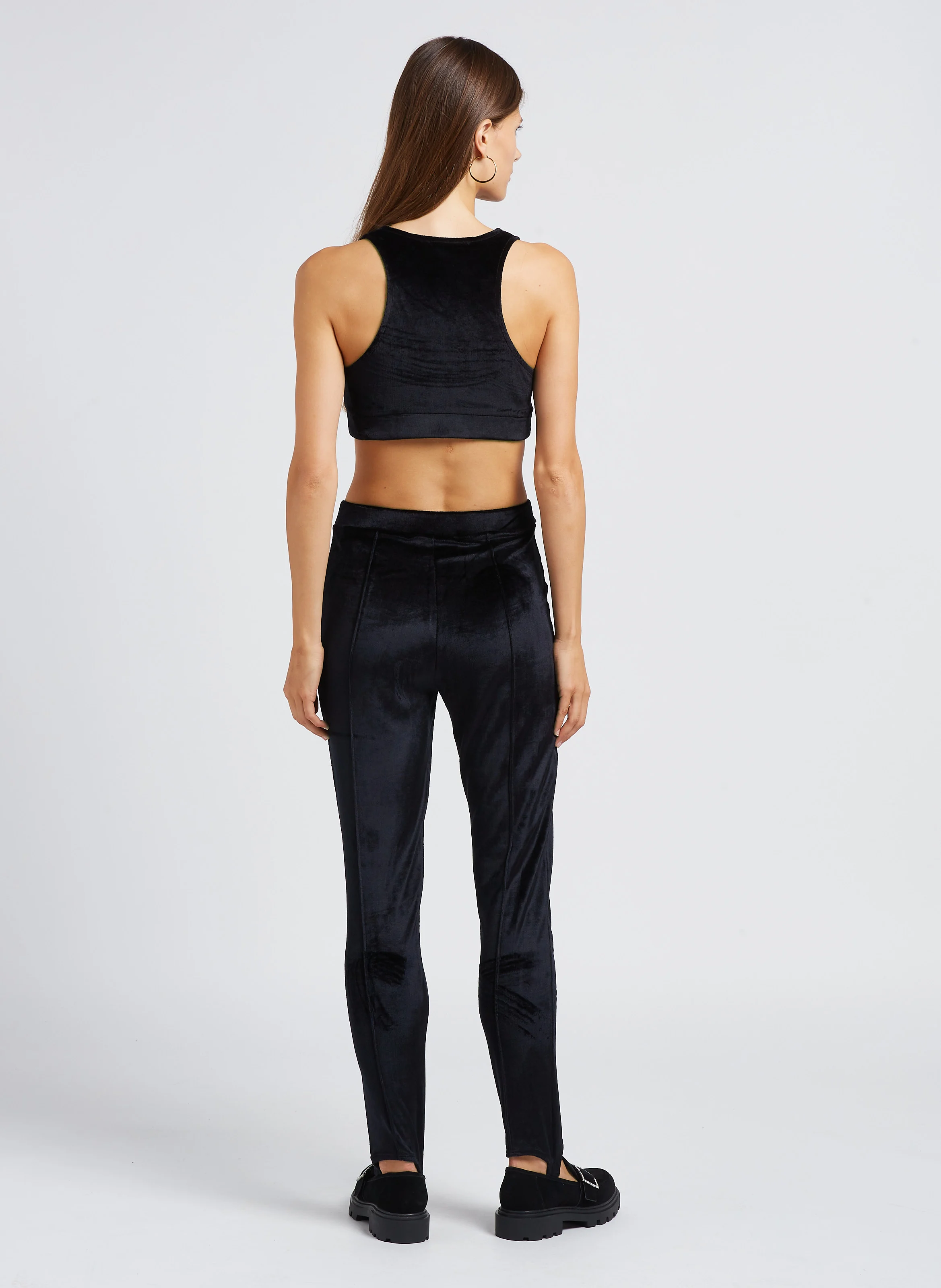 Legging fuseau taille haute en coton | Noir