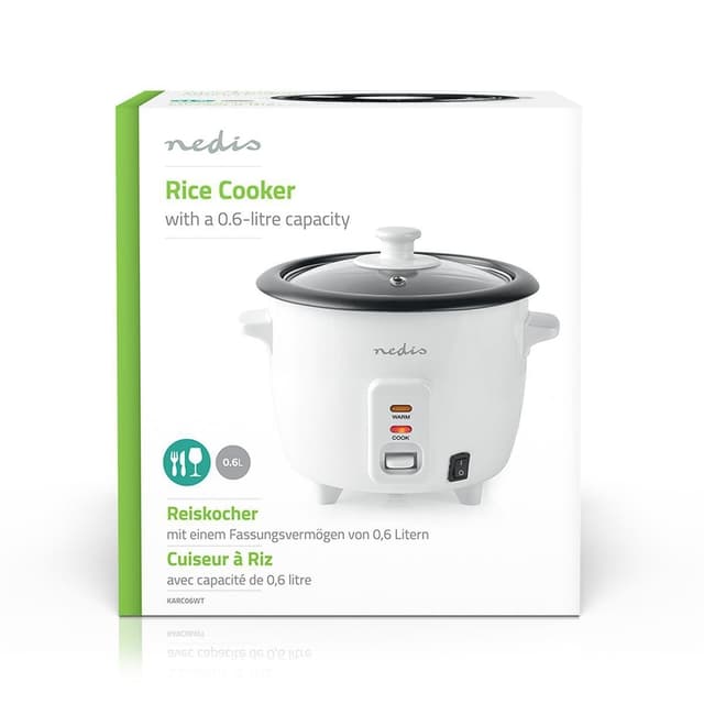 Nedis Ris Koger | 0.6 l | 300 W | Aluminiumsdamper | Non-stick belægning | Aftagelig skål | Auto sluk