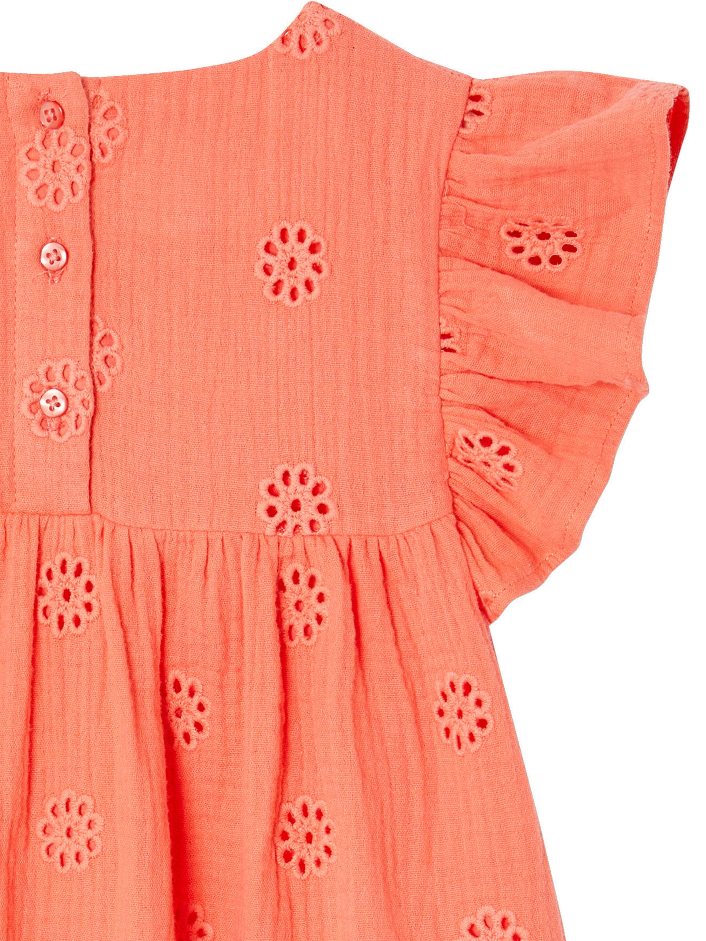 Vertbaudet Mädchen Bluse aus besticktem Musselin koralle