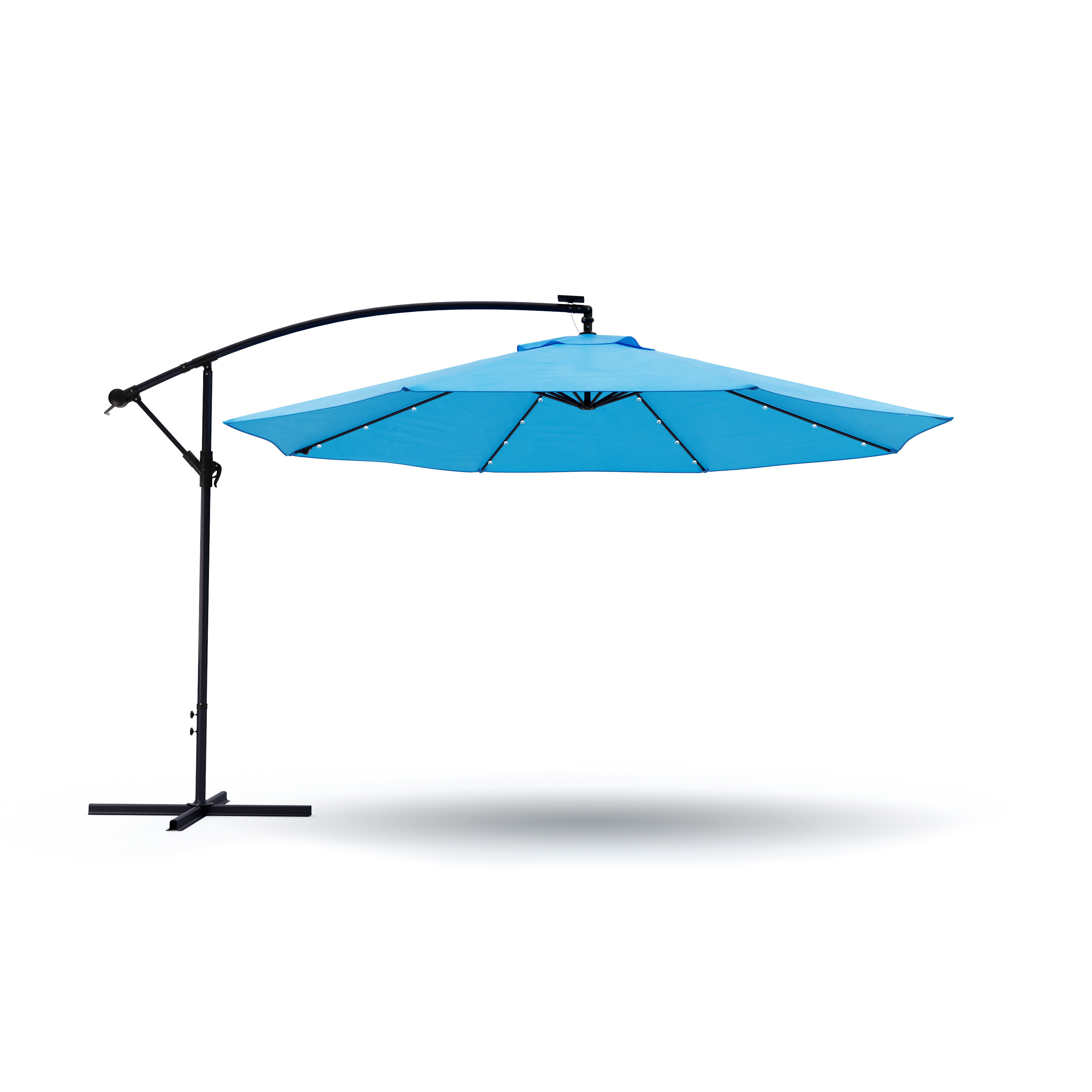 Sonnenschirm Ampelschirm BAY mit LED 350 cm blau