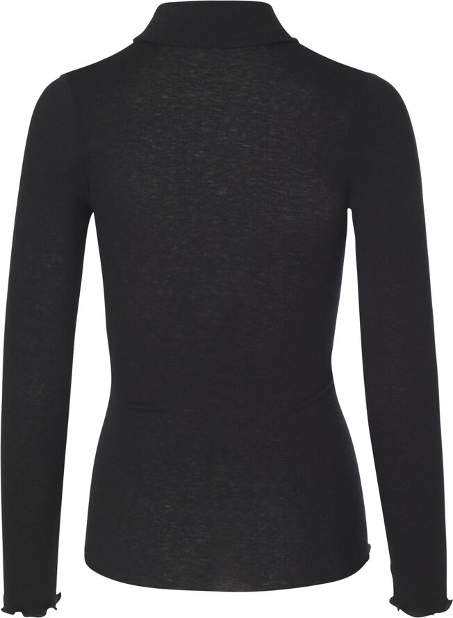 Rosemunde Wool t-shirt turtleneck regular ls Sort