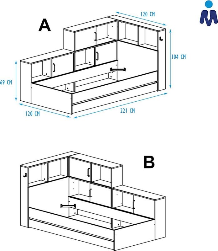 Erwan - Tienerbed - ChÃ¢taignier-design - Met Bedlade en Opbergruimte