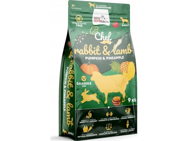 SYTA MICHA Chef Rabbit, lamb with pumpkin and pineapple - tørfoder til hunde - 9kg