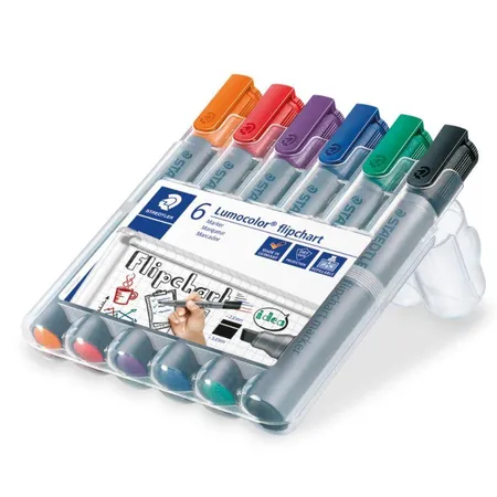 STAEDTLER® 356 B WP6 Lumocolor flipchart marker Keilspitze, 6 Stück