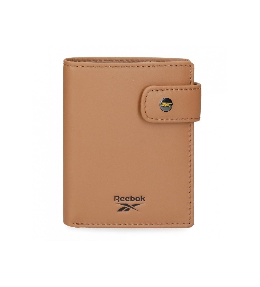 Carteira vertical Reebok Switch com fecho de clique, marrom