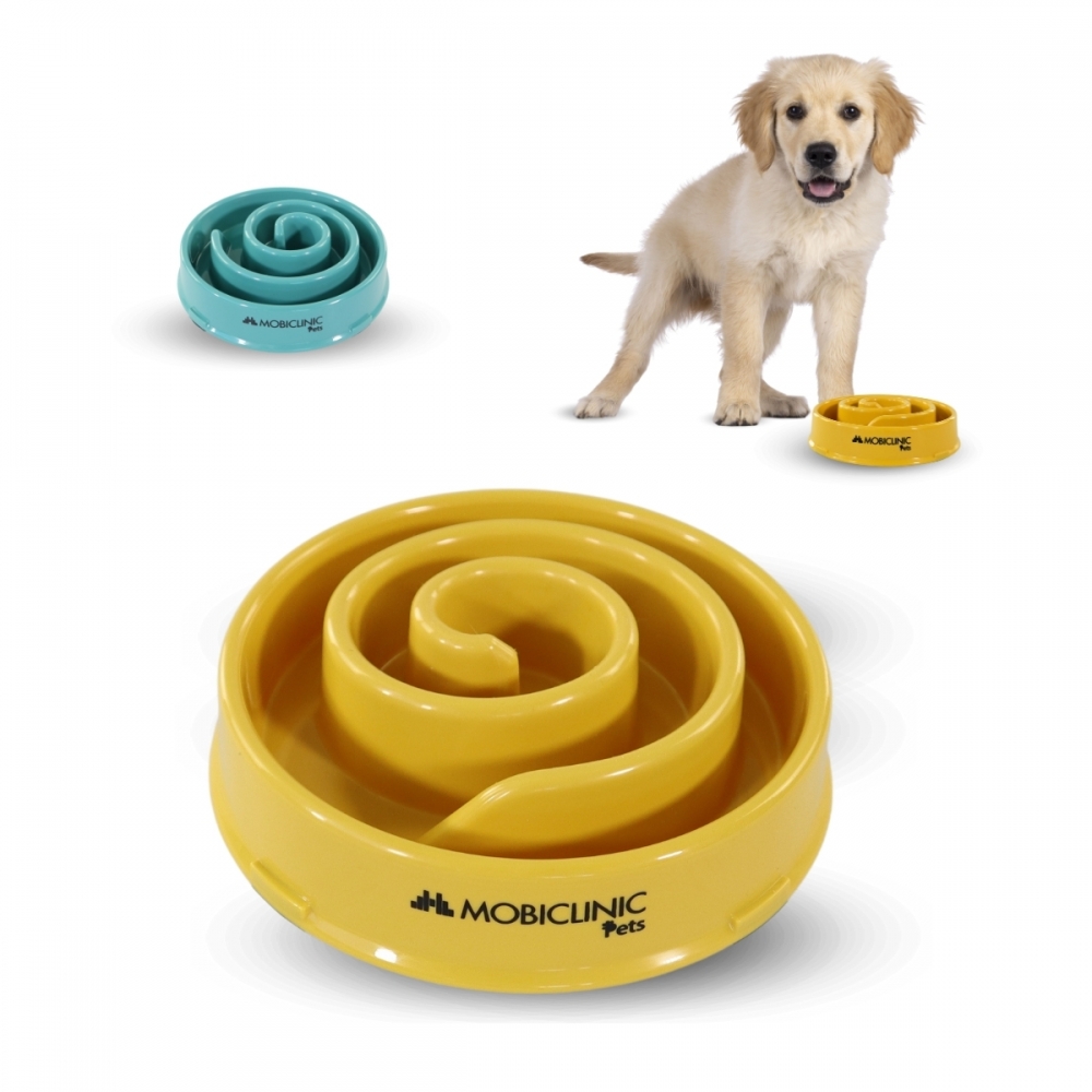 Comedouro lento, anti-engolir, antiderrapante, 500ml, espiral, 19,5 x 4,6 x 20,6cm para cães