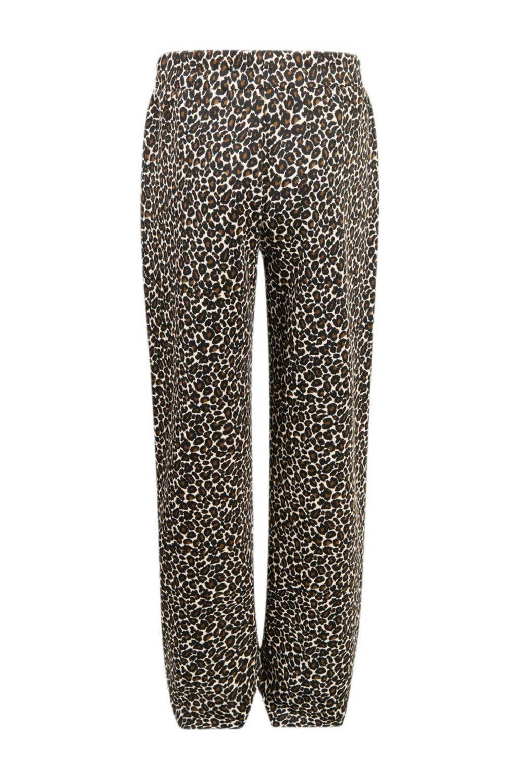 Shoeby wide leg broek met panterprint bruin/beige