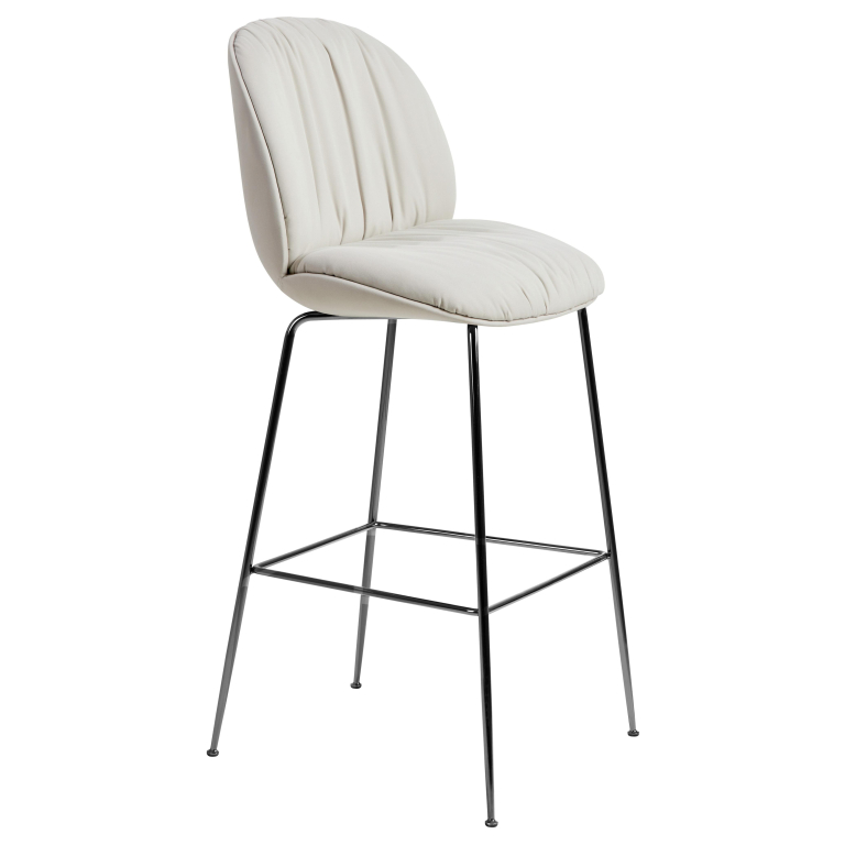 Gubi Beetle barkruk 75cm met zwart chroom onderstel, Reales GUBI