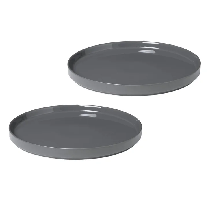 Blomus - Pilar Teller (flach), pewter (2er-Set)