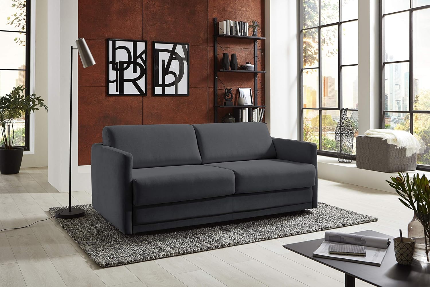 Atlantic Home Collection Schlafsofa LIMONE, hochwertig gepolstert, anthrazit