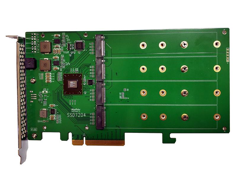 Highpoint RAID-Controller SSD7204 4x M.2 NVMEx4v3, PCI-Ex8 Highpoint SSD7204 - der branchenweit beste Kosten/Leistungs-NVMe-RAID-Controller