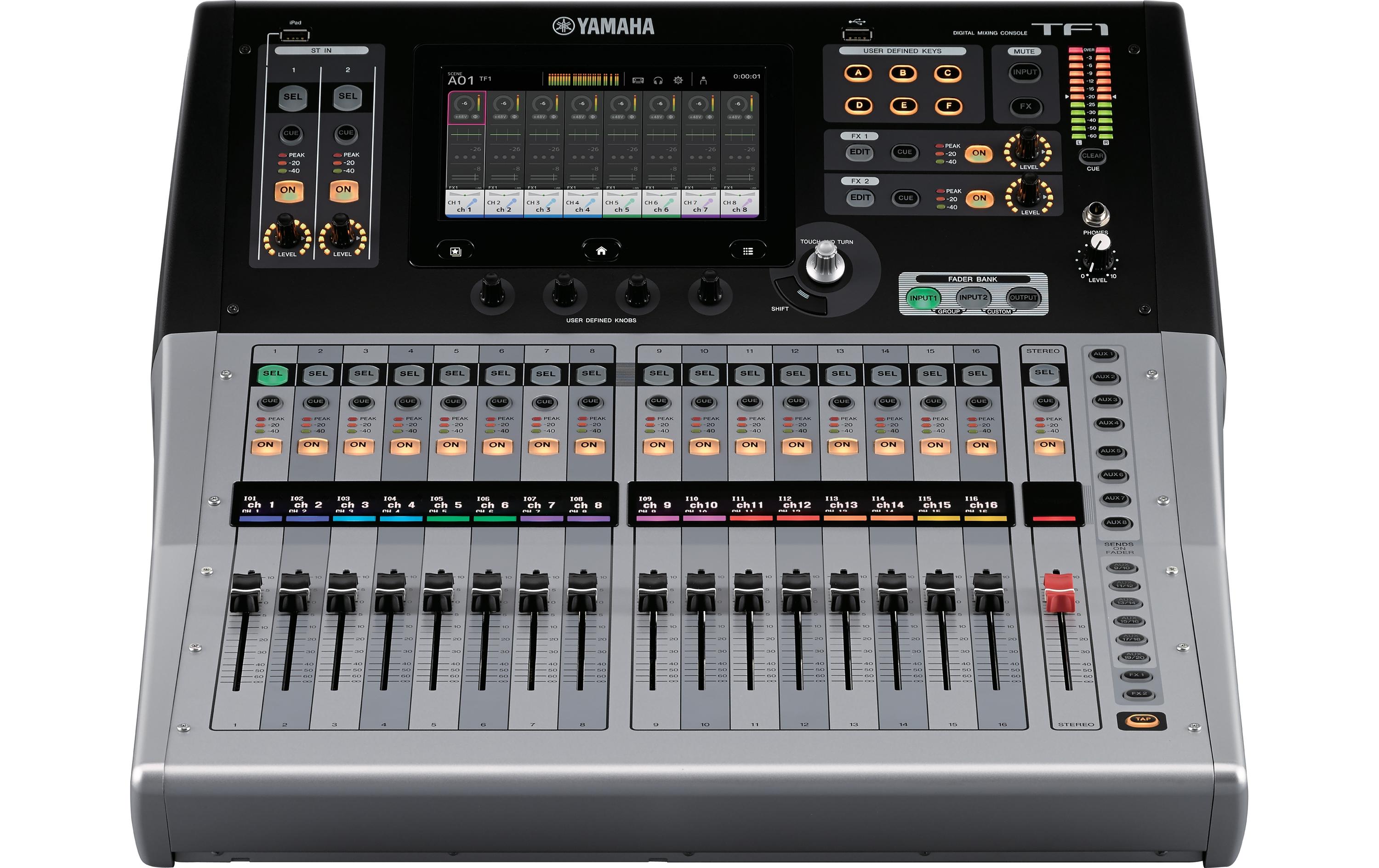 Mischpult TF1 - 40-Kanal, digital<br>Vielseitiger Digitalmixer mit TouchFlow-Operation, WLAN-Fernsteuerung und optionaler Dante-Audio-Netzwerk-Unterstützung