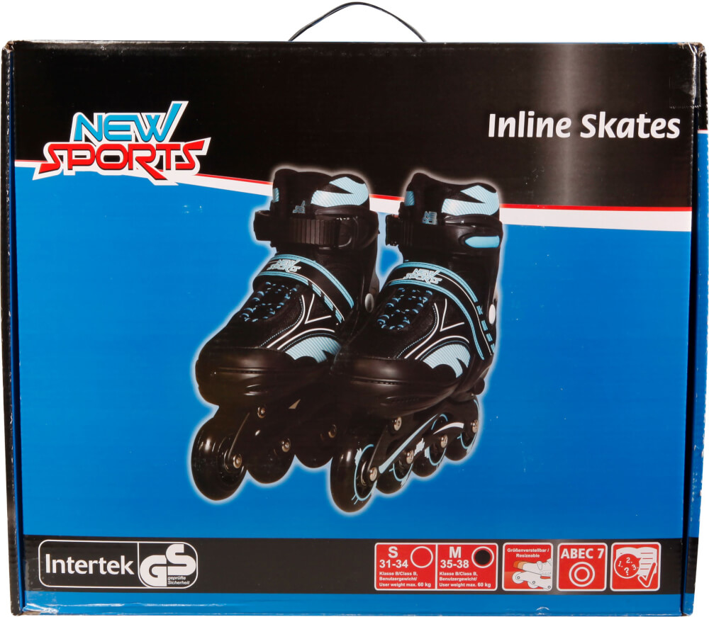 New Sports Inliner Blau, ABEC 7, Größe 31 - 34