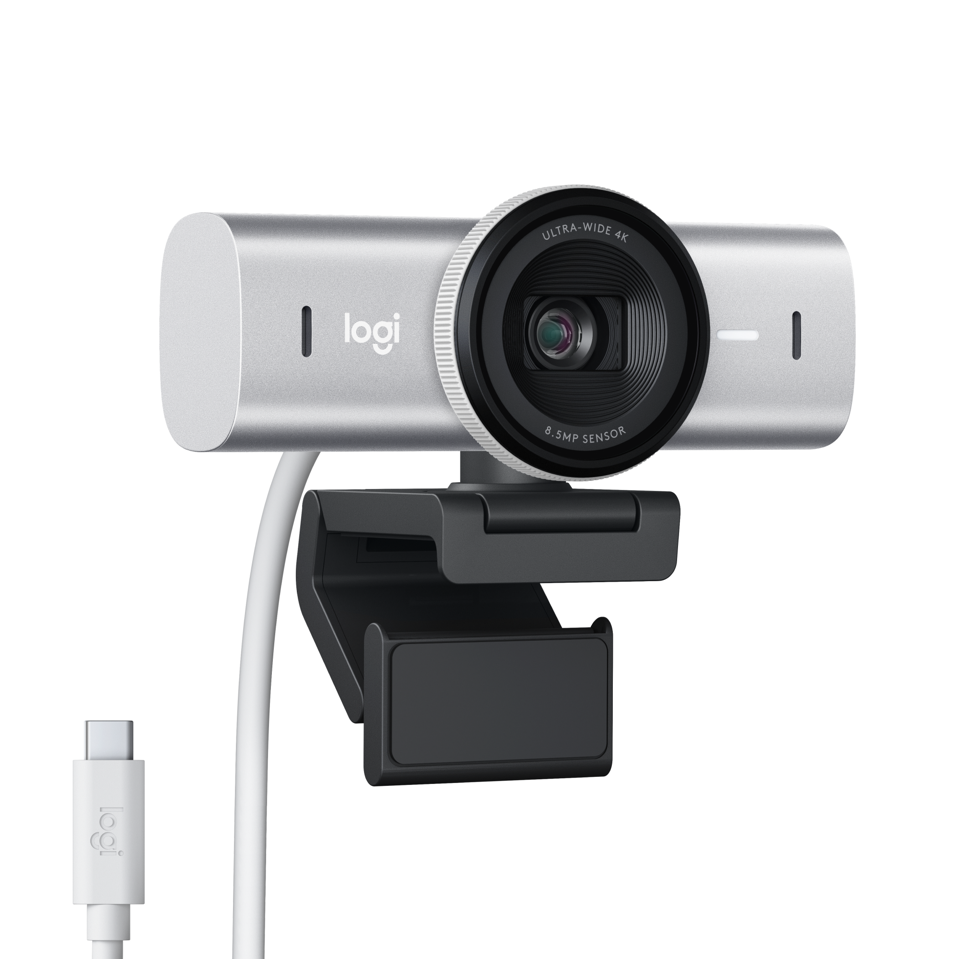 Logitech - MX Brio Ultra HD 4K Collaboration and Streaming Webcam - Pale Grey