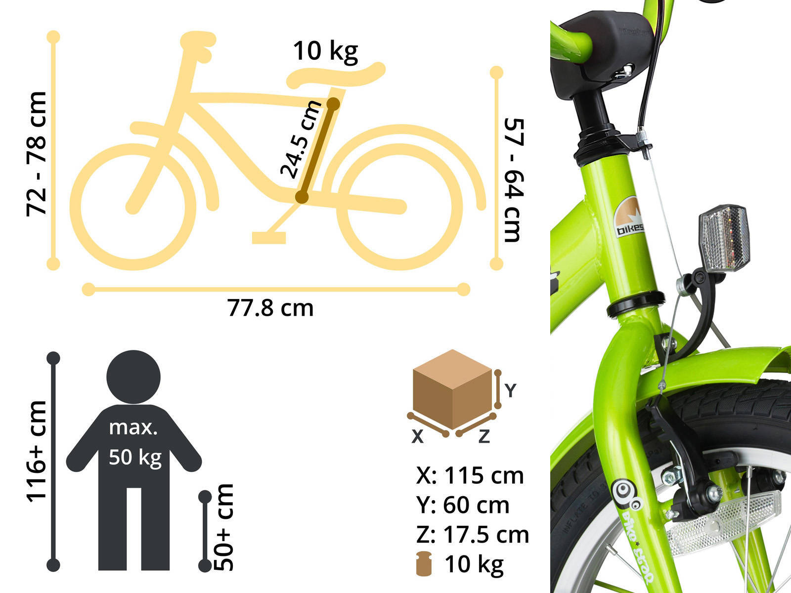 BikeStar Classic kinderfiets 16 inch groen