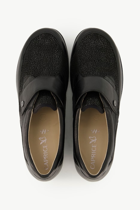Caprice Leder-Slipper, Klettverschluss, Weite H