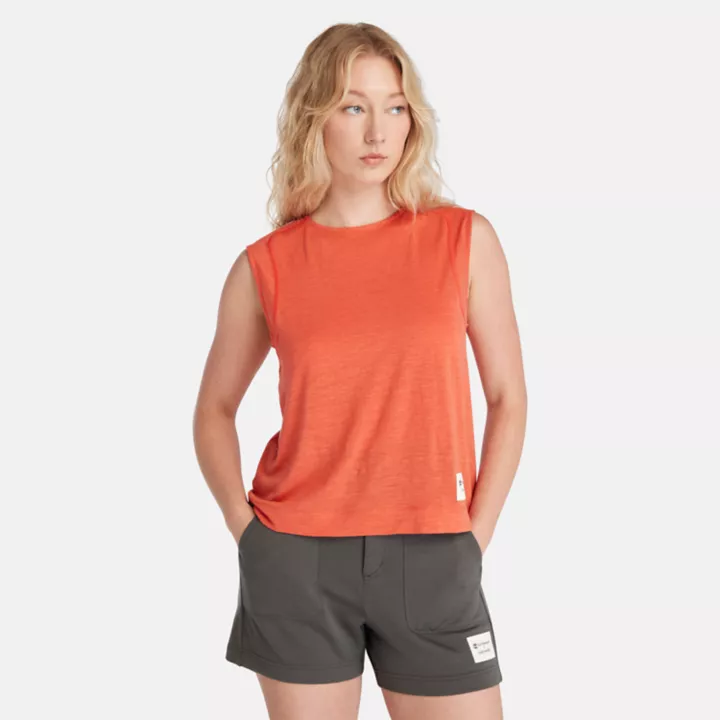 Haut sans manches Timberland x Icebreaker en laine mérinos pour femme en orange