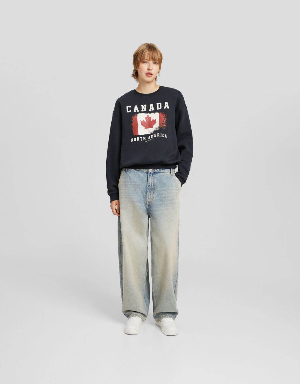 Moletom estampado oversized