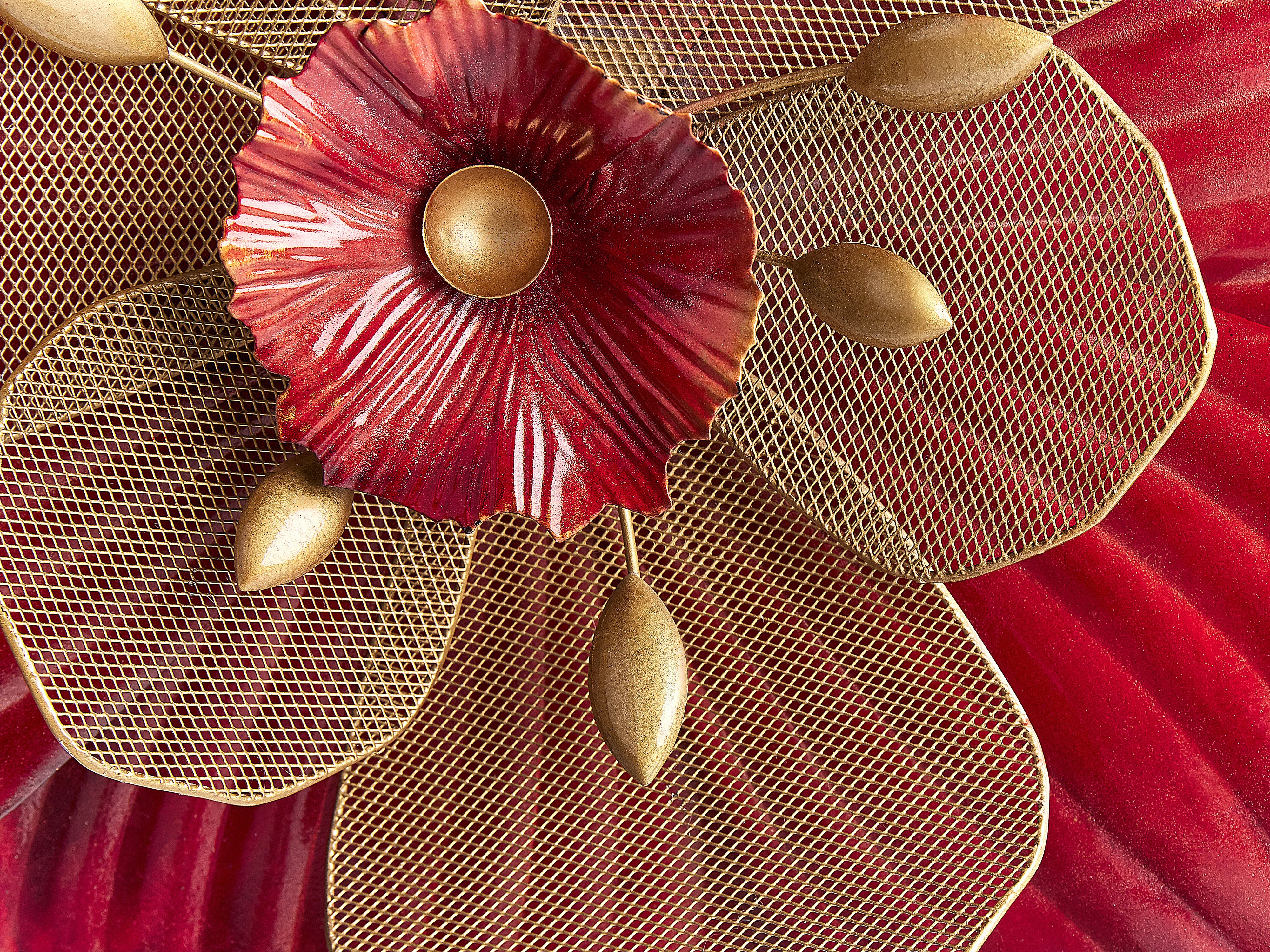 Wanddecoratie Bloem SCANDIUM Metaal 45 cm Rood