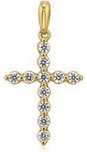 Gouden kruis hanger met lab gekweekte diamanten
