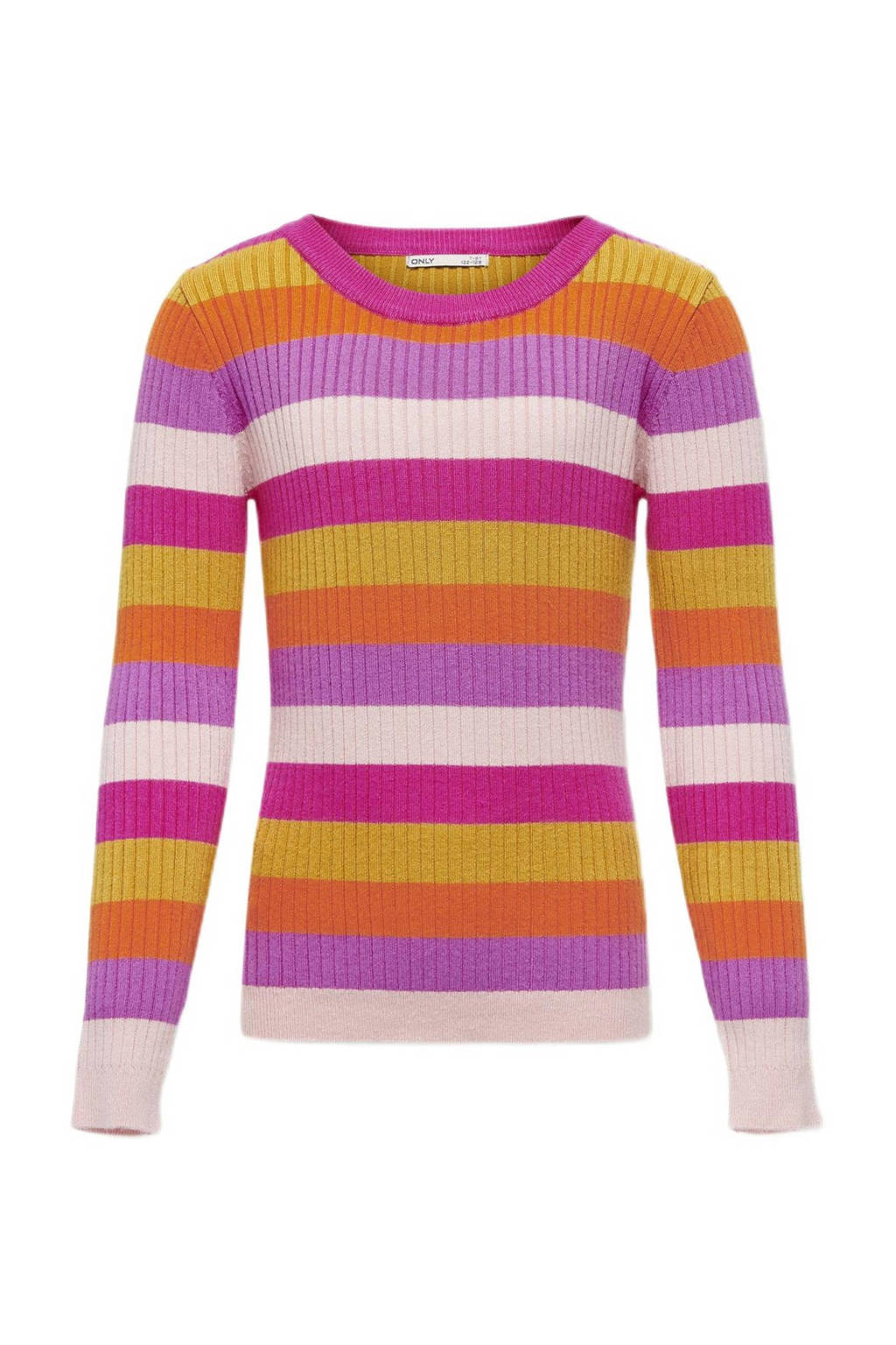 ONLY fijn gebreide trui KOGKAROL roze/oranje/paars