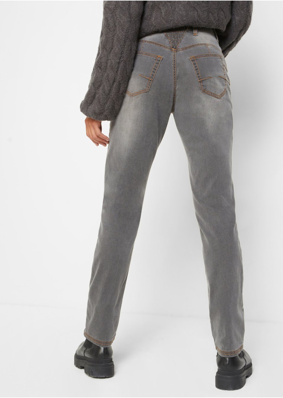 Jean thermo avec effet push-up et taille confortable, Straight