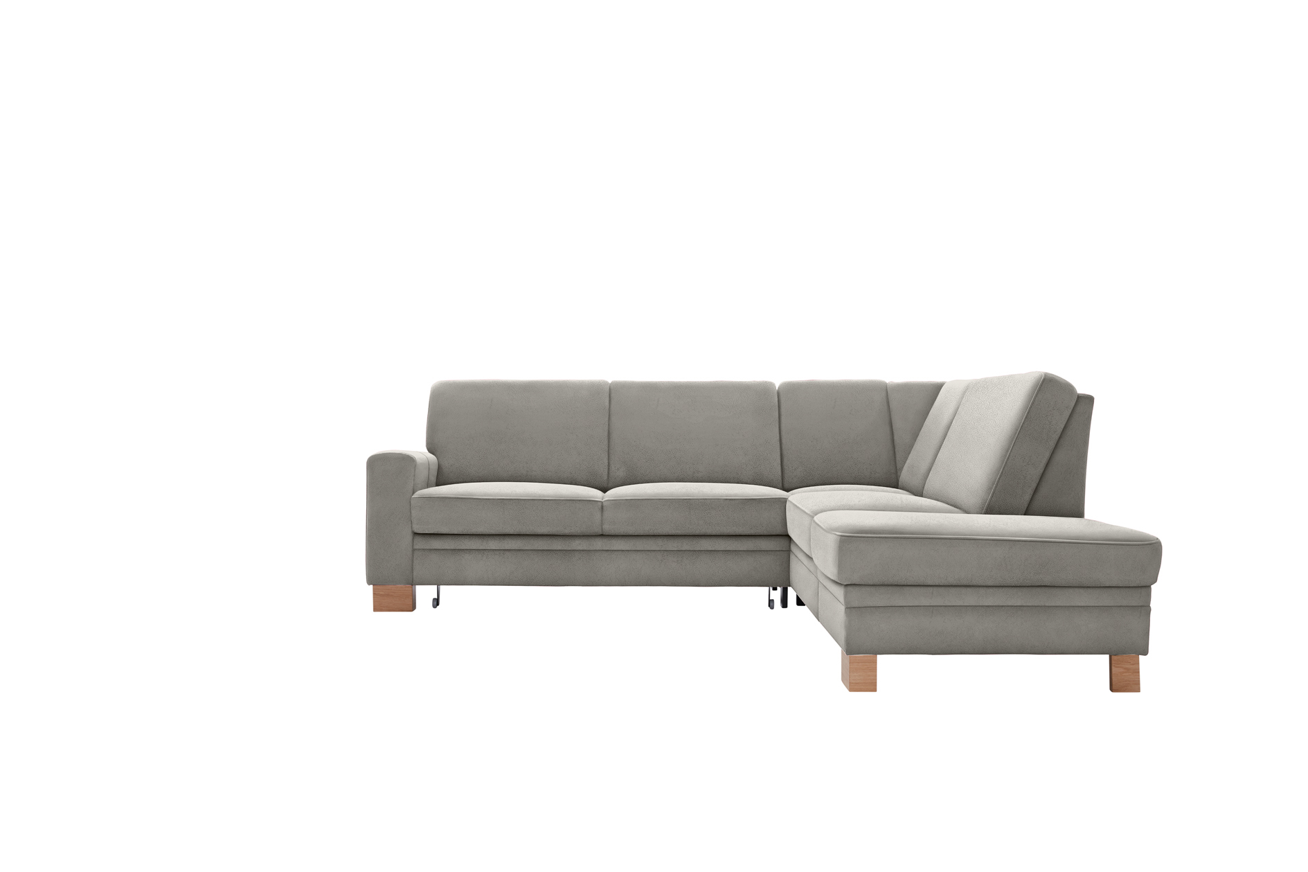 polsterpower Ecksofa - Saddle alu - Basismodell - Ottomane rechts