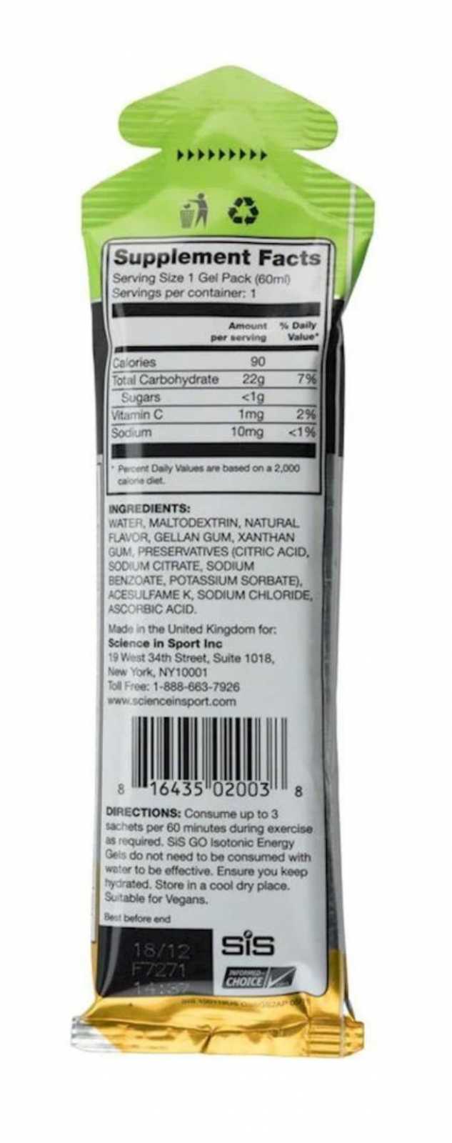 Science In Sport Gel Energético Isotônico 60 ml